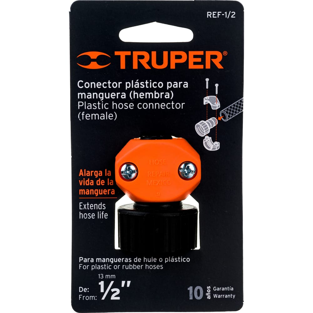 Пластиковый коннектор для шланга Truper латунный коннектор для шланга truper