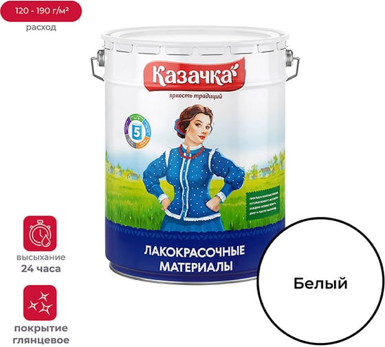 Изображение товара Краска Престиж Казачка МА-15 белая 20 кг 202925