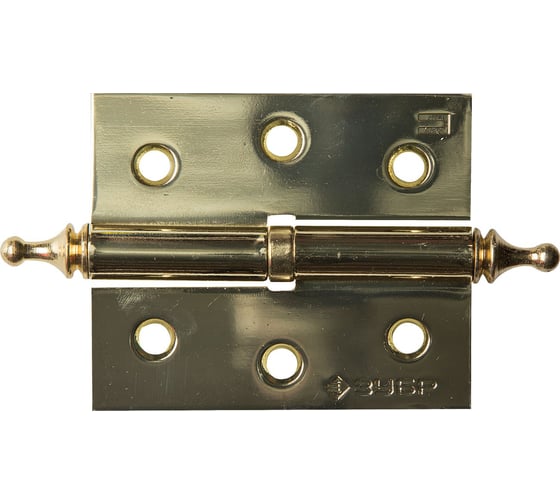 Изображение товара Дверная разъемная петля Зубр Эксперт 1 подшипник цвет латунь PB правая с крепежом 75x63x2.5 мм 2 шт. 37605-075-1R