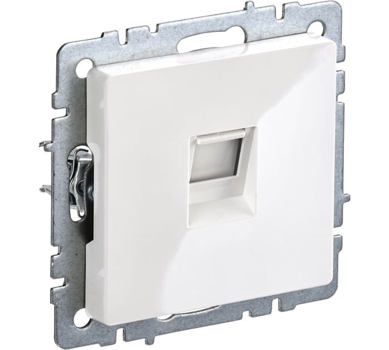 Изображение товара Розетка телефонная IEK Brite rj11 рт10-брб бел. BR-T10-K01