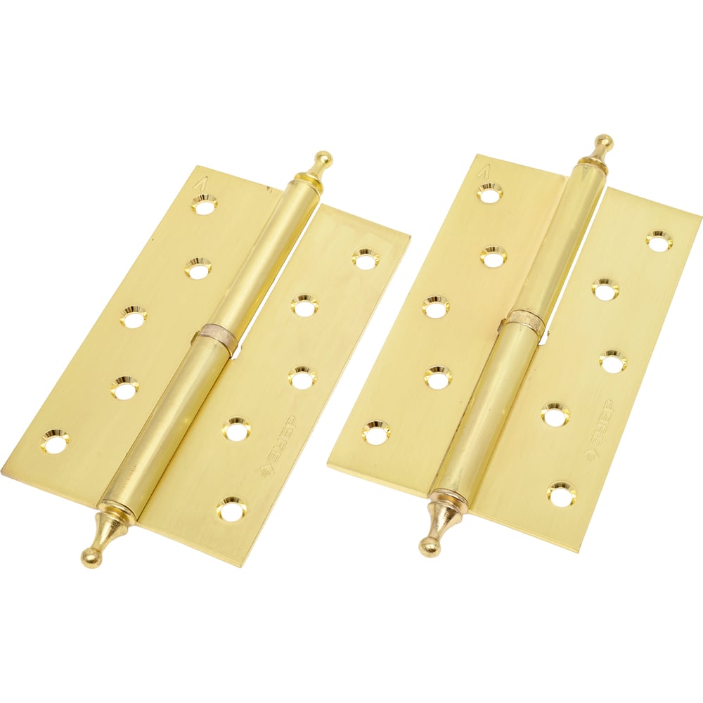 Изображение товара Дверная разъемная петля Зубр Эксперт 1 подшипник 125x75 мм матовая латунь левая