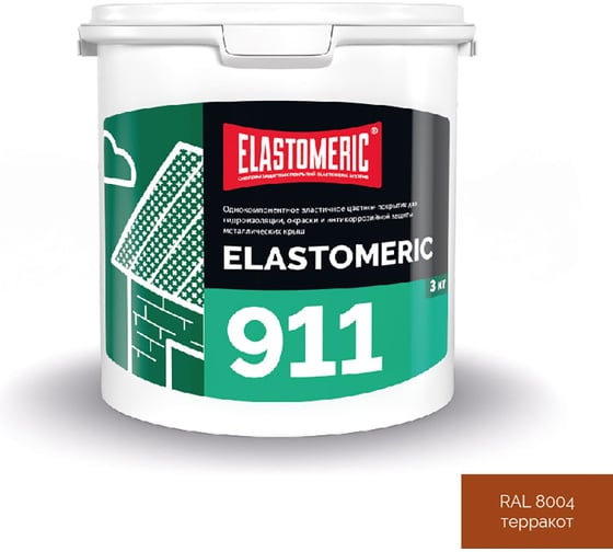Изображение товара Гидроизоляция металлической крыши Elastomeric Systems 3кг терракотовый elastomeric-911 8004001