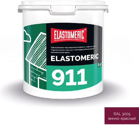 Изображение товара Гидроизоляционная мастика Elastomeric Systems 3кг. темно-красный elastomeric-911 3005001