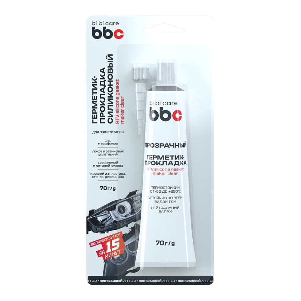 Изображение товара Герметик-прокладка BiBiCare силиконовый прозрачный 70 г