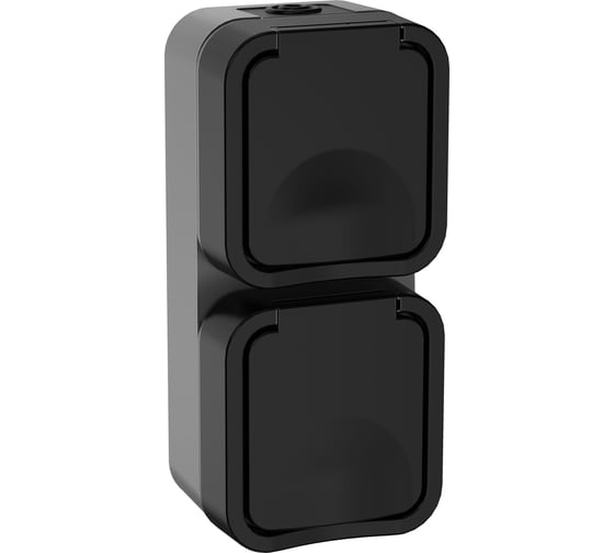 Изображение товара Розетка IEK Tors 2-ая с з/к кр. вертикальная 16а ip55 ts132 графит TS-R26-16-55-V-K53