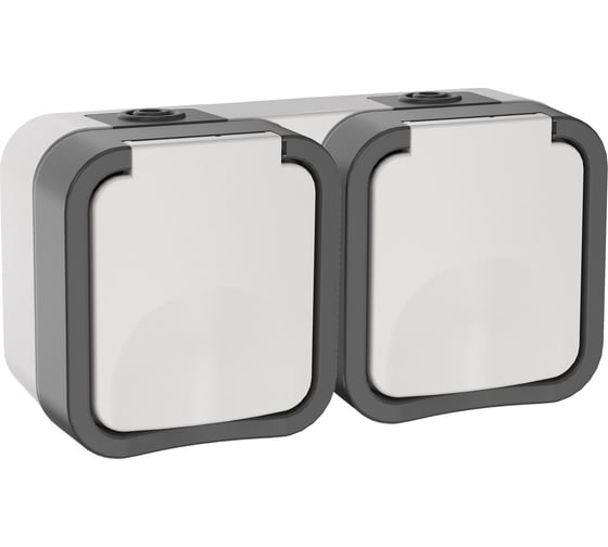 Изображение товара Розетка IEK Tors 2-ая с з/к кр. горизонтальная 16а ip55 ts222 белый TS-R26-16-55-G-K41