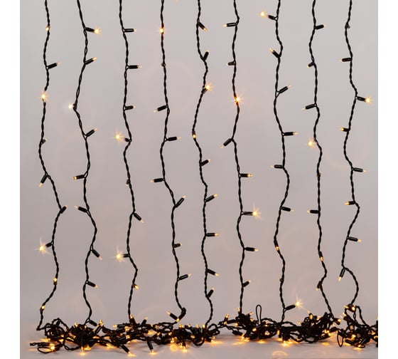 Изображение товара Светодиодная новогодняя гирлянда ЭРА erapsz занавес 3х2 м желтая 600 led Б0060547