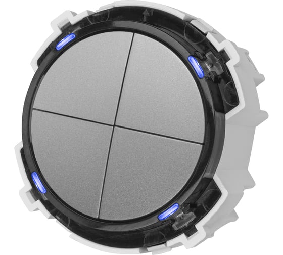 Изображение товара Выключатель TDM ELECTRIC 4-кл. 16а 250в проходной кнопочный механизм платина, "байкал" SQ1819-0329