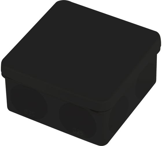 Изображение товара Распаячная коробка ЭРА kor8080409g2mpb двухкомпонентная hf стойкая к уф 80x80x40 мм черная прямой монтаж Б0062822