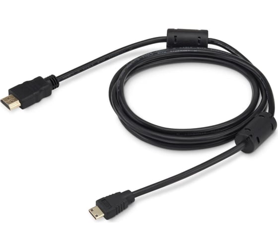 Изображение товара Кабель аудио-видео BURO HDMI 1.4, HDMI (m)/Mini HDMI (m), 1.8м, ферритовые кольца, позолоченные контакты, черный 817231
