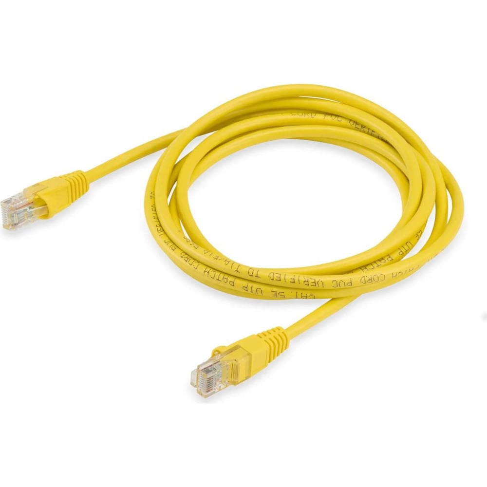 Изображение товара Патч-корд BURO UTP 2м CAT5E желтый RJ-45 прямо короткий кабель для сети