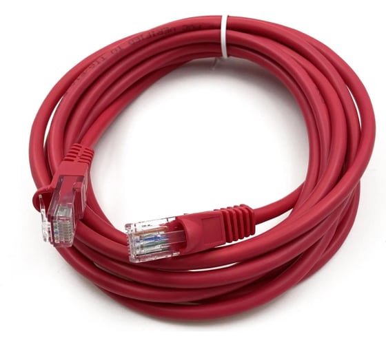Изображение товара Патч-корд BURO UTP, 4 пары, cat5E, CCA, molded, 3м, красный, RJ-45 (m)-RJ-45 (m) 1428218