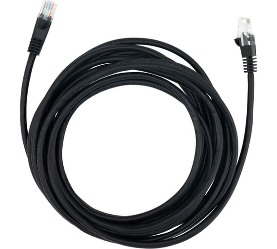 Изображение товара Патч-корд BURO UTP, 4 пары, cat5E, CCA, molded, 5м, черный, RJ-45 (m)-RJ-45 (m) 1645939