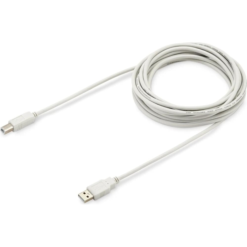 Изображение товара BURO USB A to USB B кабель 5 м, USB 2.0, серый
