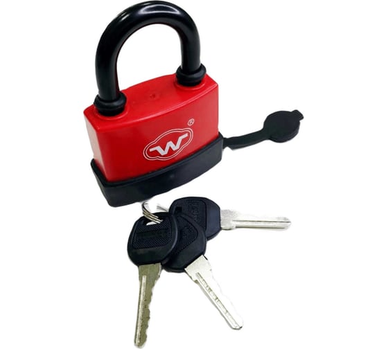 Изображение товара Замок навесной VETTORE hg376 red/black (влагозащищенный, 3 ключа) (красно/черный) 20297