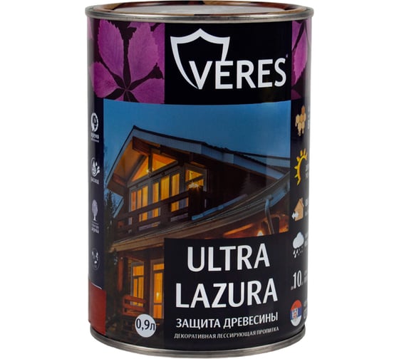 Изображение товара Пропитка Veres Ultra Lazura №7 махагон 0.9 л 1/6 42031