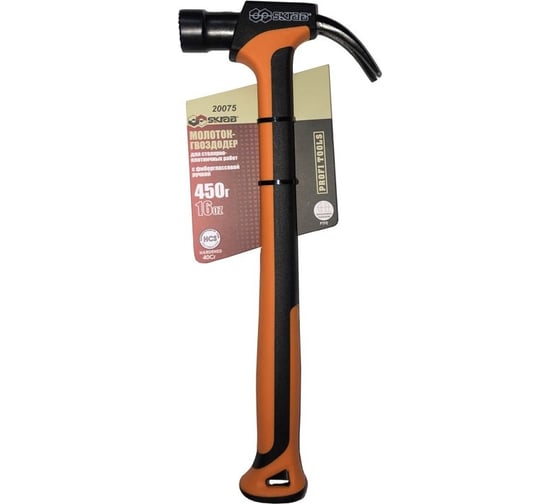 Изображение товара Молоток-гвоздодер SKRAB Fiber 450 г/16oz 20075