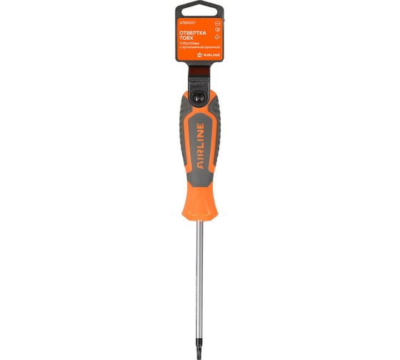 Изображение товара Отвертка Airline TORX TX15x100 мм, с эргономичной рукояткой, магнитная, пластиковый подвес ATBX007