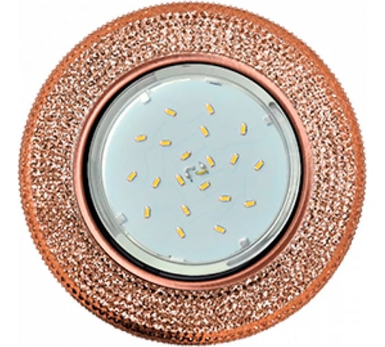 Изображение товара Встраиваемый светильник Ecola Gx53 h4 ld7069 искристый, с подсветкой "модерн" светло-золотистый / черненая медь 35x125 (к+) FL53PMEFB