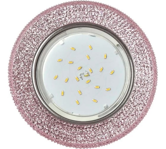 Изображение товара Встраиваемый светильник Ecola Gx53 h4 ld7069 искристый, с подсветкой "модерн" светло-розовый / хром 35x125 (к+) FP53CMEFB