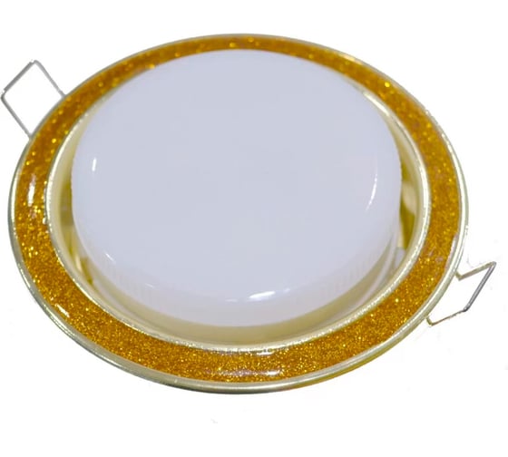 Изображение товара Встраиваемый светильник Ecola Gx53 h4 dl3901 без рефлектора, круг под стеклом золотой блеск / золото 106x38 (к+) FY53GRECB