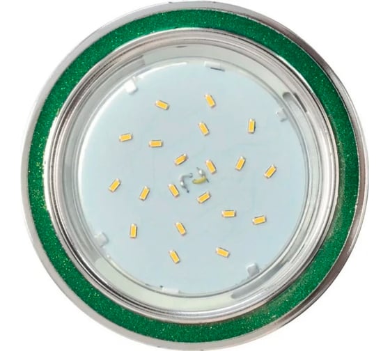 Изображение товара Встраиваемый светильник Ecola Gx53 h4 dl3901 без рефлектора, круг под стеклом изумрудный блеск / хром 106x38 (к+) FG53GRECB