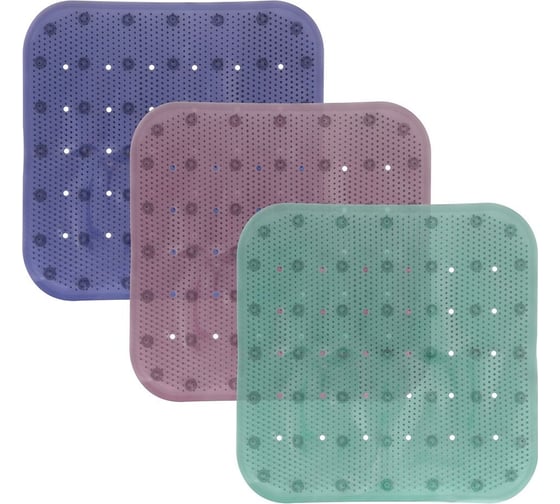 Изображение товара Массажный коврик для душевой кабины МУЛЬТИДОМ 43х45 см, несколько цветов YJ38-7