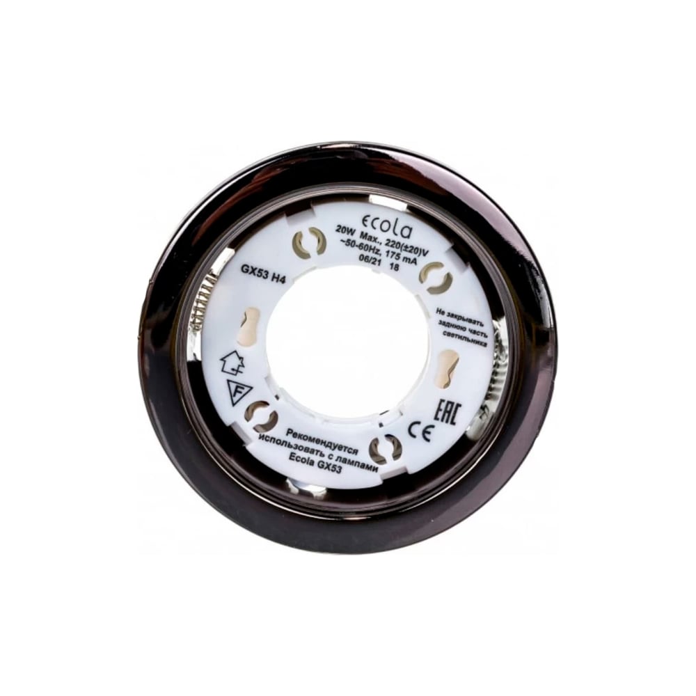 Изображение товара Встраиваемый светильник Ecola ld5300 GX53 20W черный хром