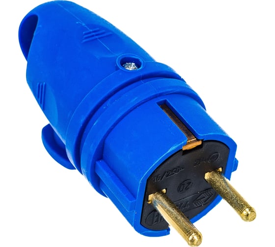 Изображение товара Вилка SVET В 16-002 УХЛ4, каучук, цвет -синий SV0303-0013