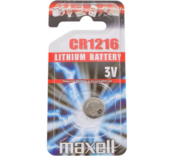 Изображение товара Батарейка Литиевый таблеточный элемент питания Maxell CR1216 BL-1 (блист. 1шт) 11238800