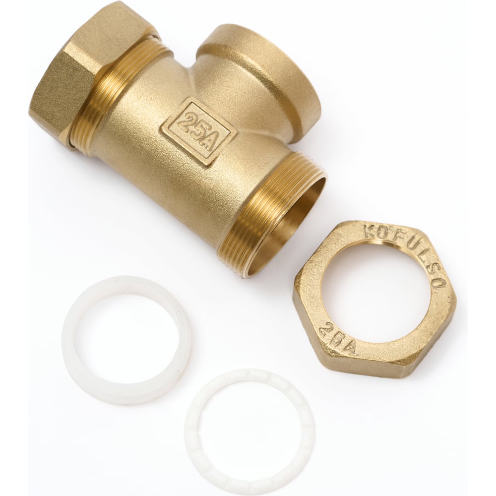 Изображение товара Тройник для водопровода KOFULSO BIT25 латунный внутренний резьбовой 25 мм