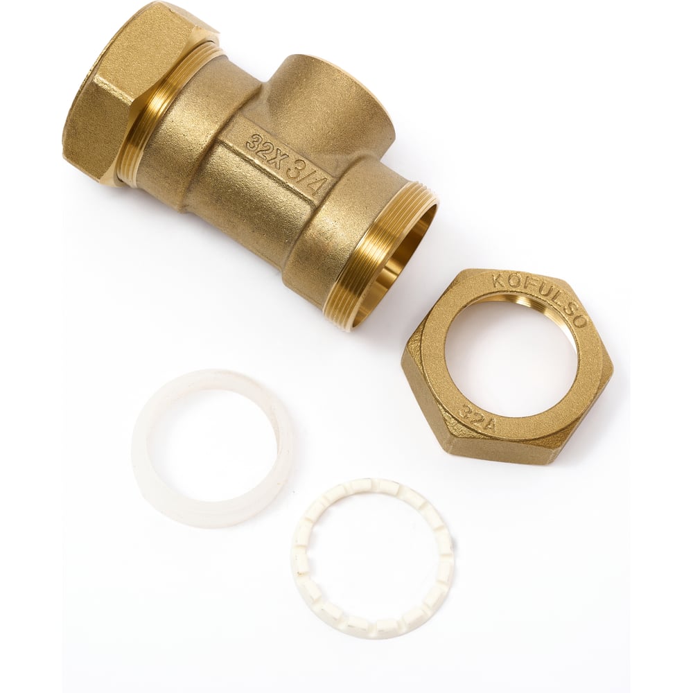 Изображение товара Тройник KOFULSO латунный внутренней резьбы для водопроводных труб 32-20-32 мм