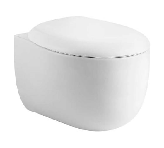 Изображение товара Подвесной безободковый унитаз Aquatek AQ1980-00 АЛЬТАИР 530х395х340 мм, тонкое сиденье с механизмом плавного закрывания, крепеж 00000133991