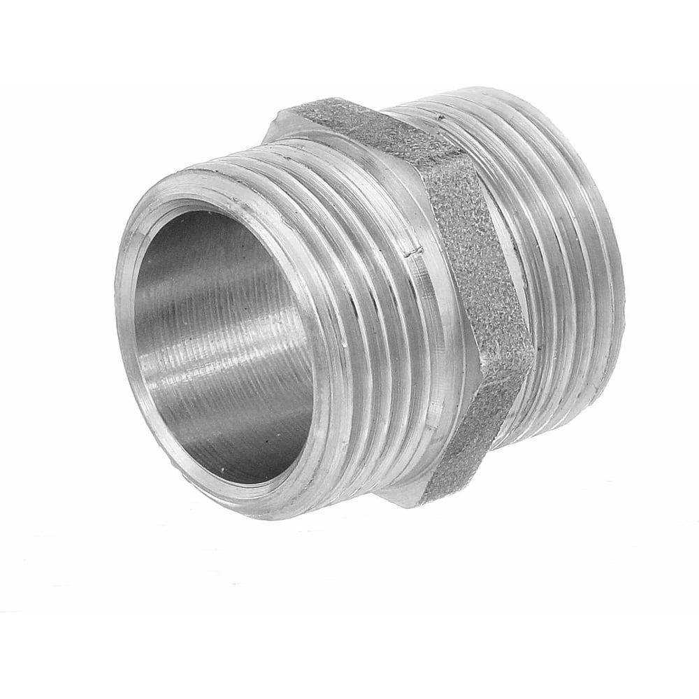 Изображение товара Двойной никелированный ниппель БАЗ 1М-1М латунь для водопровода и отопления