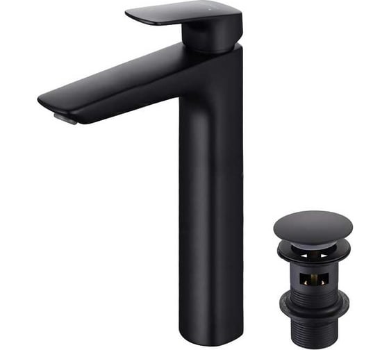 Изображение товара Смеситель для раковины Aquatek aq1005mb вега высокий 00000129540