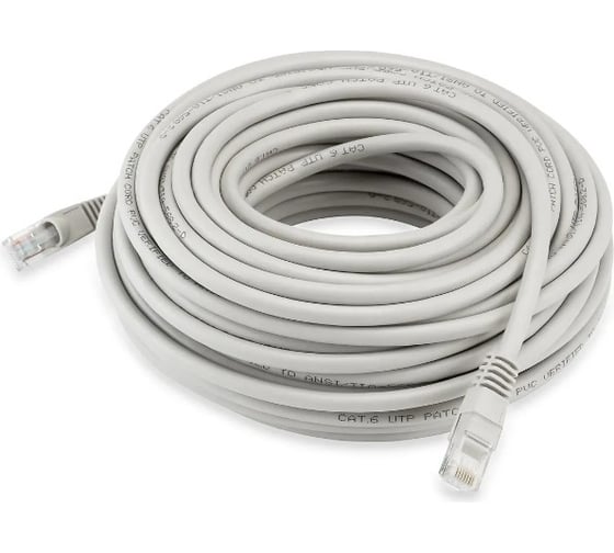 Изображение товара Патч-корд BURO UTP 4 пары cat6 CCA molded 20м серый RJ-45 (m)-RJ-45 (m) 1543691