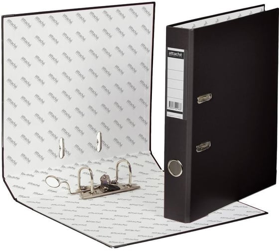 Изображение товара Папка-регистратор Attache Selection economy plus 50 мм, черный, пбп1, карман на корешке, металлический угол 368765