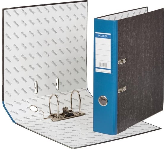 Изображение товара Папка-регистратор Attache Selection мрамор 70 мм, синий, карман на корешке, металлический угол 215080