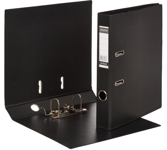 Изображение товара Папка-регистратор Attache Selection strong line 50 мм, черный, пбп2, карман на корешке 4926