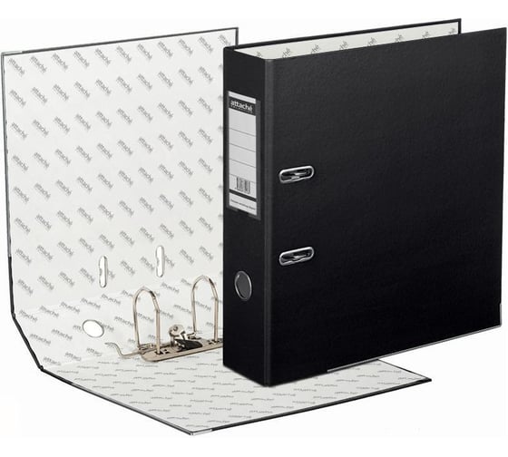Изображение товара Папка-регистратор Attache Selection economy plus 80 мм, черный, пбп1, карман на корешке, металлический угол 218587