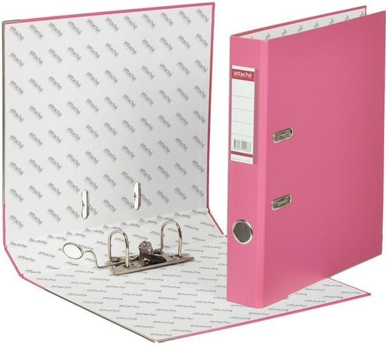 Изображение товара Папка-регистратор Attache Selection economy plus 50 мм, фуксия, пбп1, карман на корешке, металлический угол 611498
