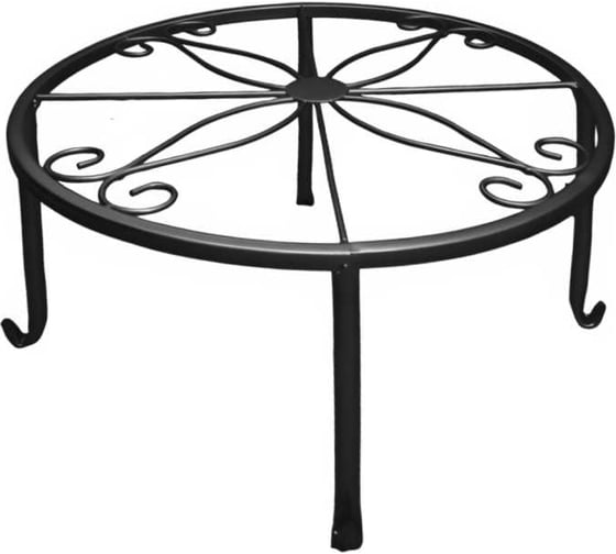 Изображение товара Подставка под кашпо Homium Flower, на ножках, черная standIron10black