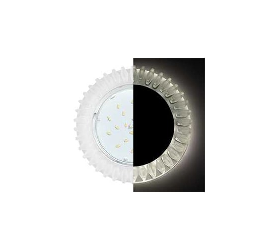 Изображение товара Светильник Ecola Gx53 h4 ld5361 glass круг с матовыми стразами гребенка с подсветкой/фон мат./центр.часть хром 52x120 (к+) SN53RCEFB