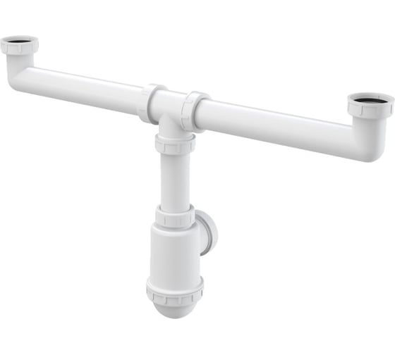 Изображение товара Сифон для кухонной мойки Alcadrain с двумя чашами, бутылочный, 1 1/2"x50/40 00052467