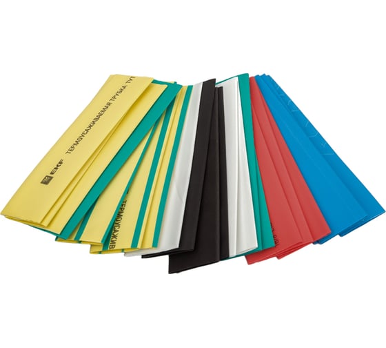 Изображение товара Термоусаживаемая трубка EKFТУТ 16/8 набор: 7 цветов по 3шт. 10 упаковок 100мм. tut-n-16