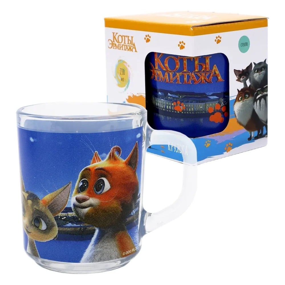 Изображение товара Кружка ND Play коты Эрмитажа 230 мл стекло в подарочной упаковке