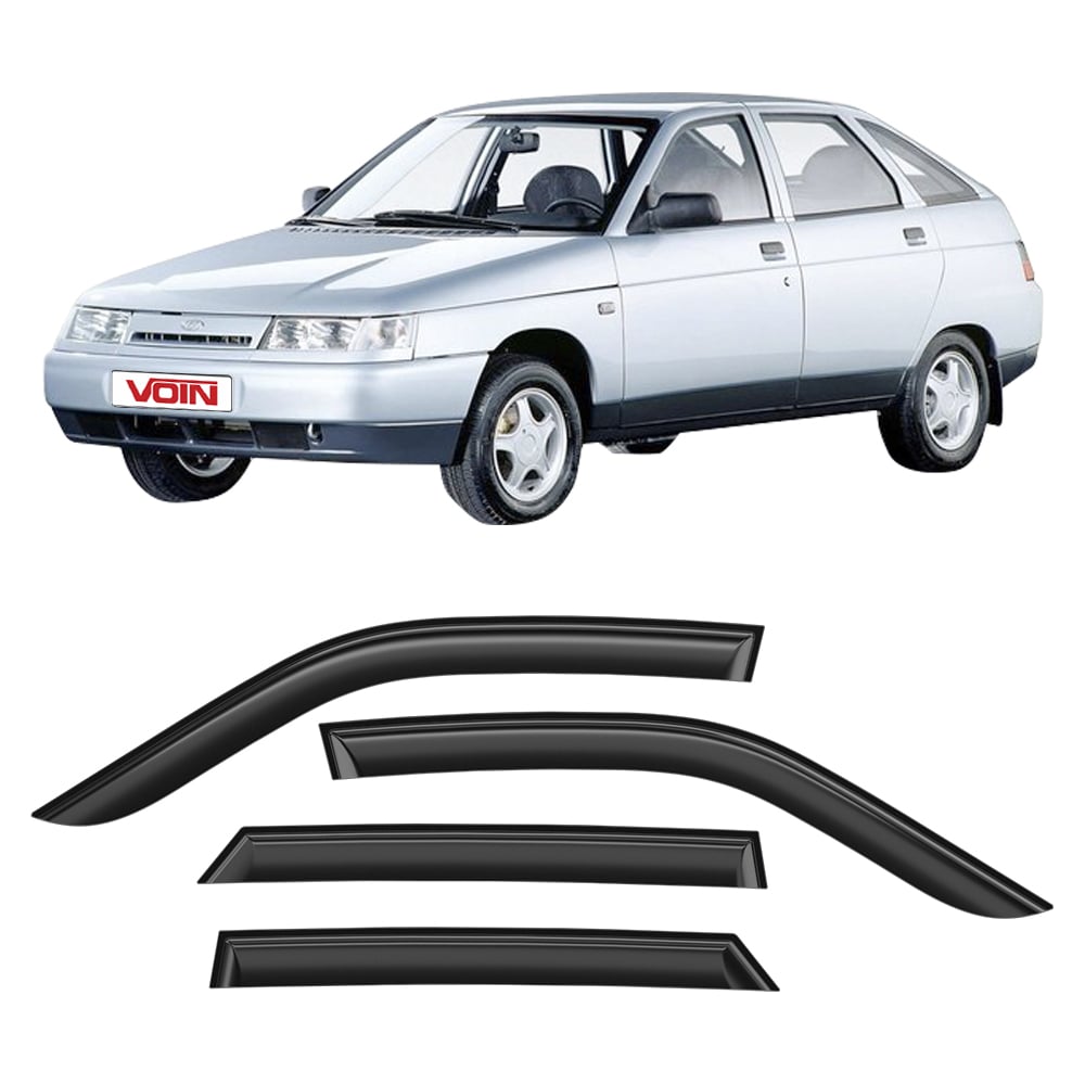Изображение товара Дефлекторы окон для автомобиля VOIN Lada Priora 2007-2013, ВАЗ 2110, 2112 1995-2014, седан, хетчбек, накладные, 4 шт. DEF00445