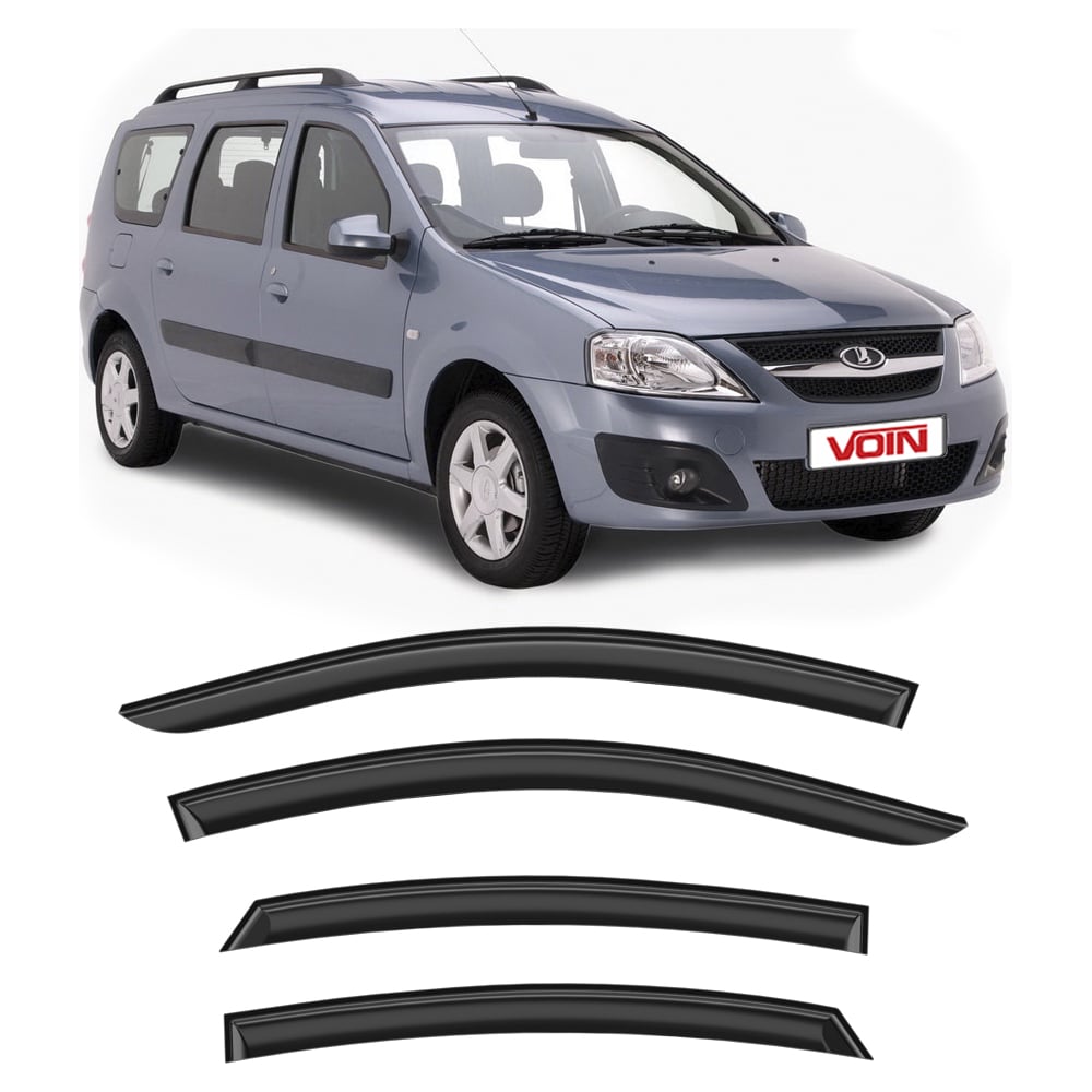 Дефлекторы окон для автомобиля VOIN Lada Largus 2012-н.в. универсал, накладные, 4 шт. DEF00789
