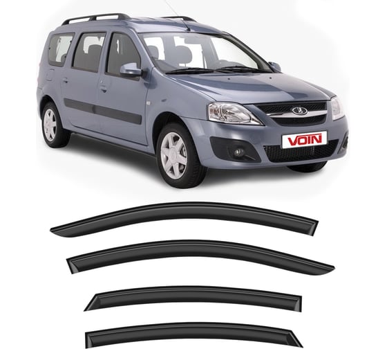 Изображение товара Дефлекторы окон для автомобиля VOIN Lada Largus 2012-н.в. универсал, накладные, 4 шт. DEF00789