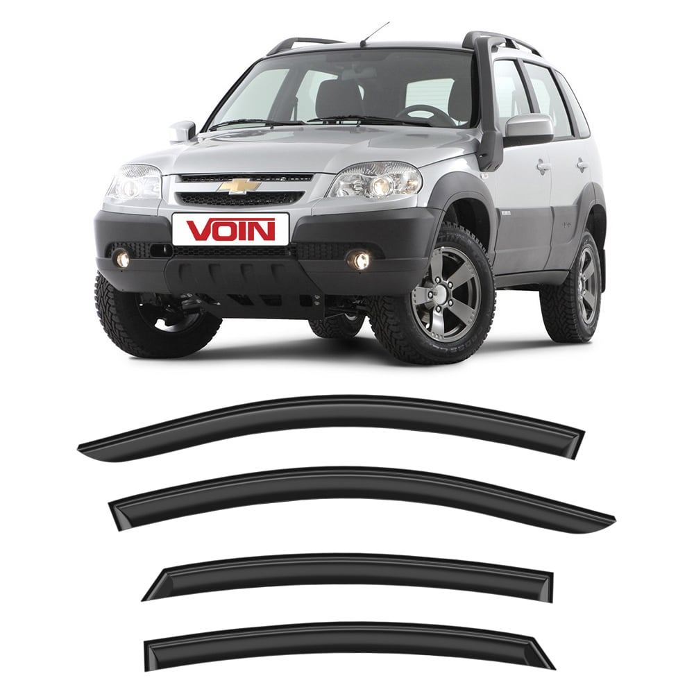 Изображение товара Дефлекторы окон для Chevrolet Niva 2004-н.в., пластиковые накладки, комплект 4 шт.